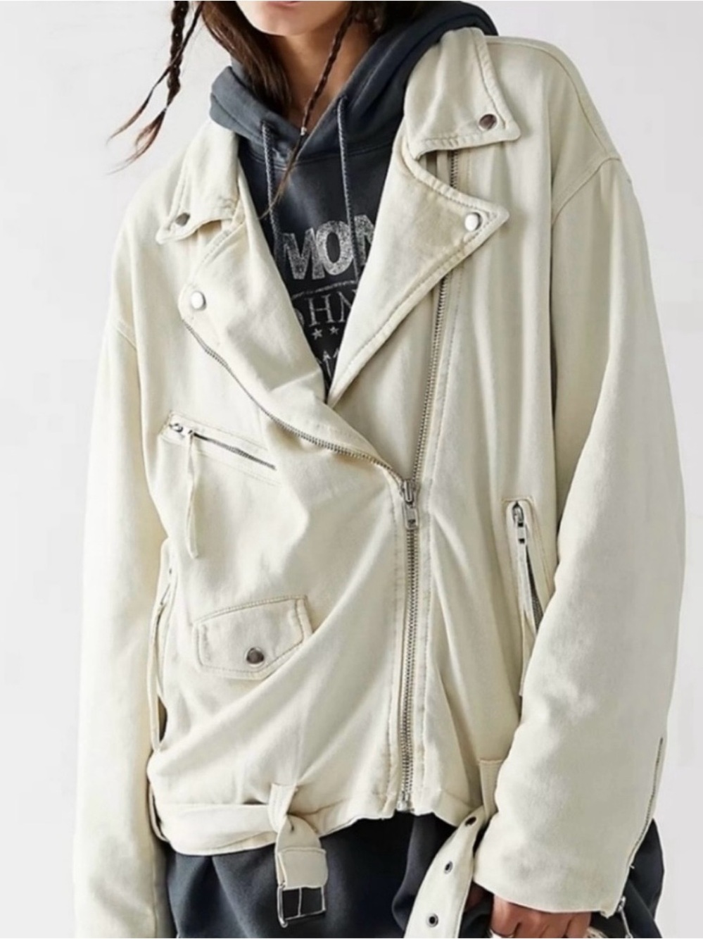 NWOT Free People Rebel Moto Knit Jacket